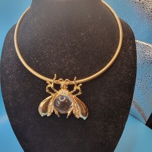 Elegant Gold Bee Pendant Necklace